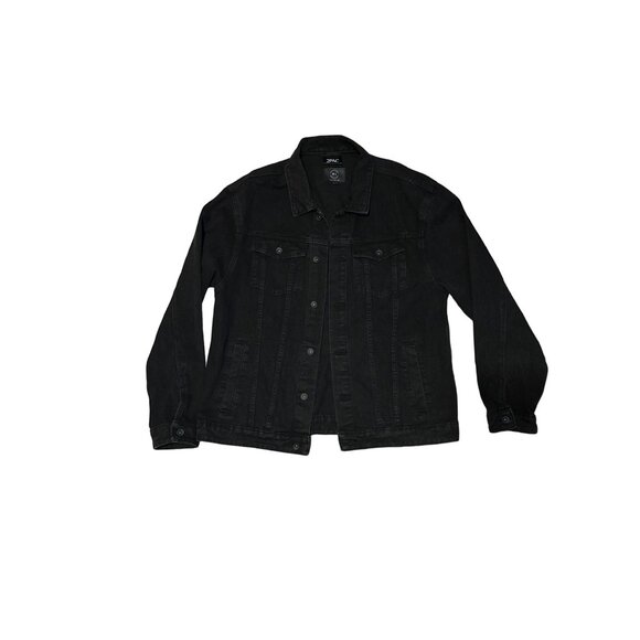 2PAC Black Jean Jacket California Love Pink Graffiti Unlined Button Up Y2K XXL - Picture 4 of 7